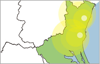 県北地域：日立事務所 県中央地域：ひたちなか東海本部